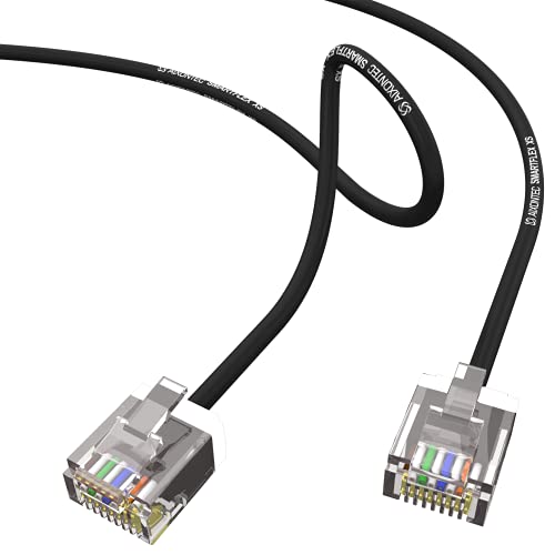 AIXONTEC 2 Stück 1,5m Cat6 Gigabit Ethernet Netzwerkkabel Schwarz dünnes lan Kabel mit 2,8 mm Kabeldurchmesser 250 MHz für Switch Router Modem Patchpanel Access Point IP Kamera ps4 smart tv pc von AIXONTEC