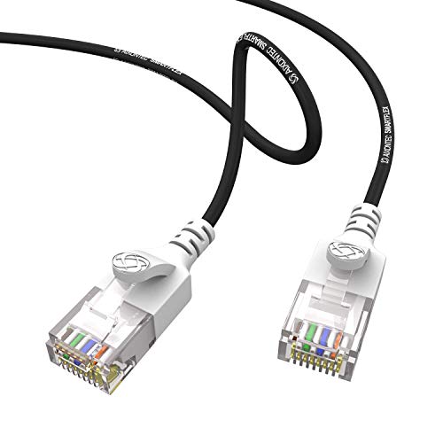 AIXONTEC 2 x 3,0 m Cat6 Netzwerkkabel geschirmt schwarz dünnes lan kabel 4,0 mm Kabeldurchmesser flexible 10 gigabit FTP Ethernet Cable 500 MHz CAT 6 Switch Router Patchpannel Access Point von AIXONTEC