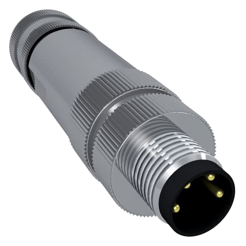 AIXONTEC 2 x M8 4 pin feldkonfektionierbarer Stecker geschirmt männlich A kodiert code Rundstecker m-8 Sensorleitung 4 polig M 8 male SAC Sensor Aktor connector werkzeuglos toolless - 3,5-5 mm von AIXONTEC