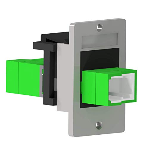 AIXONTEC 2x LWL Einbau Kupplung E2000 zu E 2000 8° APC Simplex Singelmode Glasfaser Adapter Netzwerk Buchse Einbaubuchse Koppler mit Einbaurahmen von AIXONTEC