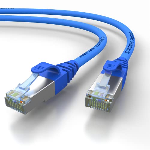 AIXONTEC 35,0 m CAT 7 Profi-Netzwerk-LAN-Kabel-Blau Cat6a Profi-Patchkabel SFTP (Pimf) 10 Gigabit Ethernet Kat7-LANKabel HIGHEND Cat7 S/FTP flex Powerlan-Kabel Switch Router Access Point von AIXONTEC