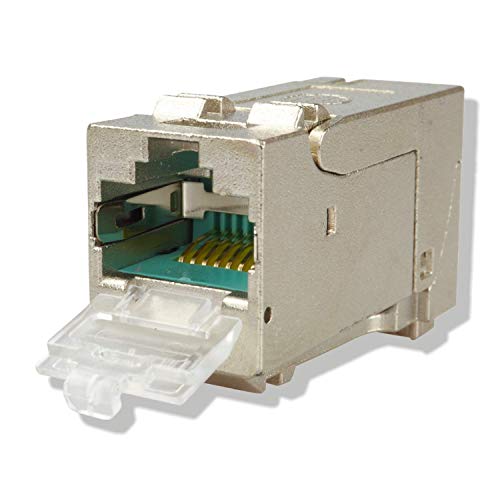 AIXONTEC 6 Stück Cat.6A Keystone Jack RJ45 Modul Buchse 500 Mhz 10Gbit vollgeschirmt- 180 Grad, werkzeuglose Montage, toolless, made in Europe von AIXONTEC