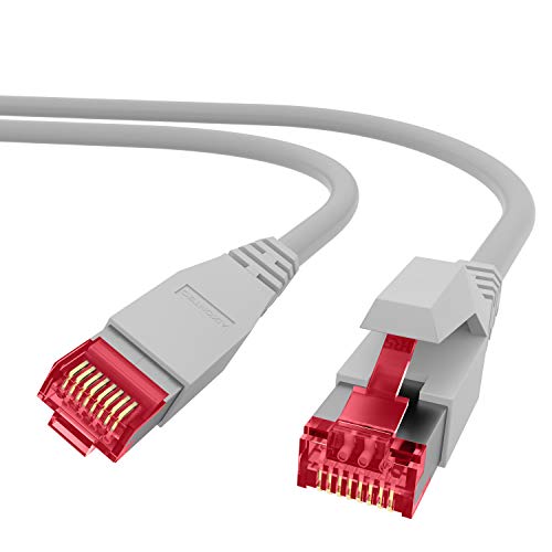 AIXONTEC 8m CAT7 Ethernet LAN Kabel RJ45 Profi Netzwerkkabel Grau | 10 Gigabit | Leoni Cat.7 Megaline F6-90 s f flex | Hirose TM21 Netzwerkstecker | kompatibel zu CAT.5e / CAT.6 / CAT 7 Kabel von AIXONTEC