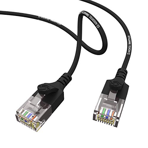 AIXONTEC Cat6 0,5m Gigabit Ethernet Netzwerkkabel Schwarz dünnes lan Kabel mit 2,8 mm Kabeldurchmesser 250 MHz für Switch Router Modem Patchpanel Access Point X-box IP Kamera ps4 smart tv pc von AIXONTEC