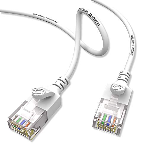 AIXONTEC Cat6 12m Gigabit Ethernet Netzwerkkabel Weiß dünnes lan Kabel mit 2,8 mm Kabeldurchmesser 250 MHz für Switch Router Modem Patchpanel Access Point X-box IP Kamera ps4 smart tv pc von AIXONTEC