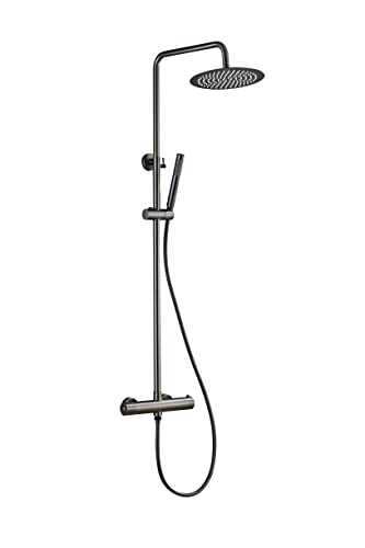 AIYA Bath Duschsystem Komplettset aus Edelstahl | Duschsystem mit Thermostat & Regendusche | Duscharmatur mit Anti-Kalk-Funktion | Hochwertiger Edelstahl | Duschstange mit Armatur | Graphit AIYA Bath Duschsystem Komplettset aus Edelstahl | Duschsystem mit Thermostat & Regendusche | Duscharmatur mit Anti-Kalk-Funktion | Hochwertiger Edelstahl | Duschstange mit Armatur | Graphit von AIYA Bath