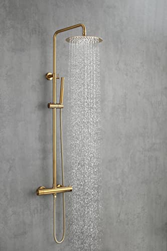 AIYA Bath Duschsystem Komplettset aus Edelstahl | Duschsystem mit Thermostat & Regendusche | Duscharmatur mit Anti-Kalk-Funktion | Hochwertiger Edelstahl | Duschstange mit Armatur | Messing AIYA Bath Duschsystem Komplettset aus Edelstahl | Duschsystem mit Thermostat & Regendusche | Duscharmatur mit Anti-Kalk-Funktion | Hochwertiger Edelstahl | Duschstange mit Armatur | Messing von AIYA Bath