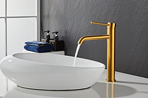 AIYA Bath Design Wasserhahn aus Edelstahl | Messing, Hoch | Zeitloses und modernes Design aus Dänemark | Einhandmischer-Wasserhahn fürs Bad | Waschtischarmatur | Hohe Qualität und Haltbarkeit von AIYA Bath