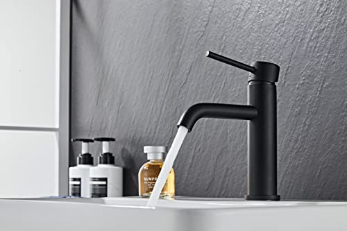 AIYA Bath Design Badarmatur aus Edelstahl | Schwarz | Zeitloses und modernes Design aus Dänemark | Einhebelmischer fürs Bad | Waschtischarmatur | Hohe Qualität und Haltbarkeit von AIYA Bath