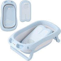 2er -Set Babybadewanne, faltbar Baby Bathtub mit Gestell, rutschfest Babywanne von AIYAPLAY