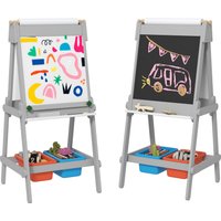 3-in-1 Kindertafel, doppelseitige Kinder Staffelei mit Kreidetafel, Whiteboard von AIYAPLAY