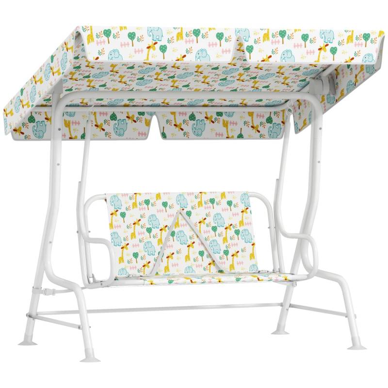 AIYAPLAY Doppelsitz Schaukelstuhl Stahl Polyester Weiß 112L x 75B x 120H cm von AIYAPLAY