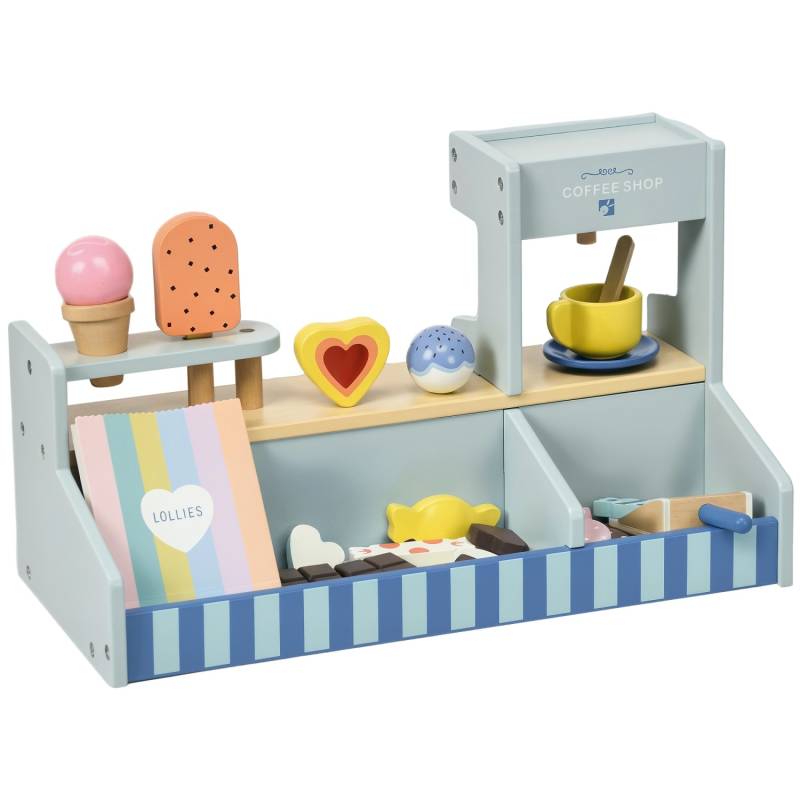 AIYAPLAY Eisdiele MDF Mehrschichtplatte Hellblau 42L x 20B x 24,5H cm von AIYAPLAY