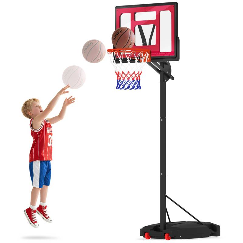 AIYAPLAY Kinder Basketballkorb Kunststoff Stahl Rot 83L x 2B x 250-310H cm AIYAPLAY Kinder Basketballkorb Kunststoff Stahl Rot 83L x 2B x 250-310H cm von AIYAPLAY