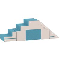 AIYAPLAY Kinder Schaumstoff Bausteine 2er Set Softbausteine Riesenbausteine Großbausteine mit Samtoptik Klettern Bauklötze Bausteinset Beige+Blau   Aosom von AIYAPLAY