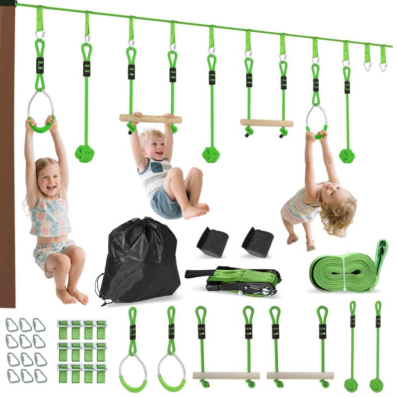 AIYAPLAY Kinder Zipline Set Kunststoff Polyester 1000L x 5B x 1H cm von AIYAPLAY