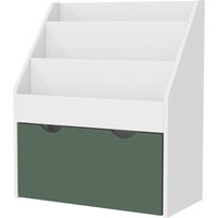 AIYAPLAY Kinderbuchregal für Bücher und Spielzeug, Mehrzweck-Aufbewahrung mit 3 Ebenen Regalen und Schublade, 62,5L x 30B x 70H cm, grün   Aosom von AIYAPLAY