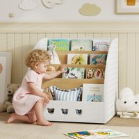 AIYAPLAY Kinderregal für Spielzeug Spielzeugorganisator mit 4 Ebenen und verstecktem Fach für das Kinderzimmer Spielzimmer Kindertagesstätte Weiß und Natur Aosom AIYAPLAY Kinderregal für Spielzeug Spielzeugorganisator mit 4 Ebenen und verstecktem Fach für das Kinderzimmer Spielzimmer Kindertagesstätte Weiß und Natur Aosom von AIYAPLAY