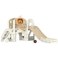 AIYAPLAY Kinderrutsche, 7-in-1, Kleinkinderrutsche mit Basketballkorb, Klettergerüst, Teleskop, Tunnel, Plattformgang, Aufbewahrungskorb, Kinder AIYAPLAY Kinderrutsche, 7-in-1, Kleinkinderrutsche mit Basketballkorb, Klettergerüst, Teleskop, Tunnel, Plattformgang, Aufbewahrungskorb, Kinder von AIYAPLAY