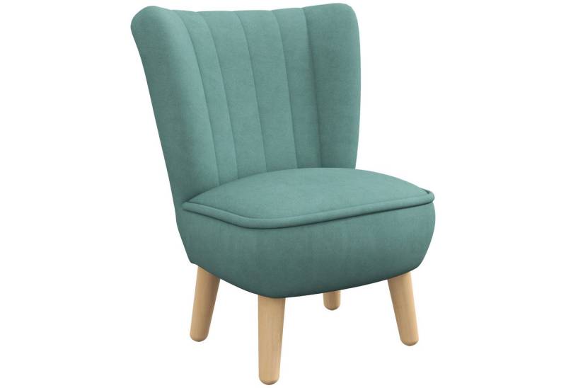 AIYAPLAY Kindersessel mit holländischer Samt-Oberfläche, Holzkonstruktion (Kleinkindersofa, 1-St., Kinderstuhl), für Kinderzimmer, Spielzimmer, Hellblau von AIYAPLAY