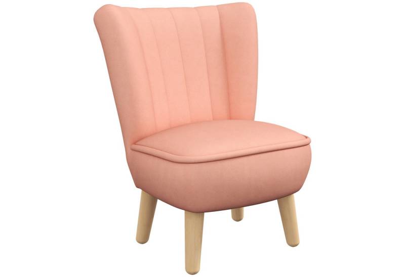 AIYAPLAY Kindersessel mit holländischer Samt-Oberfläche, Holzkonstruktion (Kleinkindersofa, 1-St., Kinderstuhl), für Kinderzimmer, Spielzimmer, Rosa von AIYAPLAY