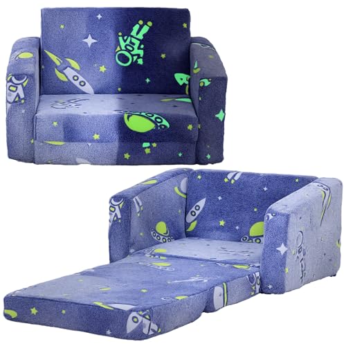 AIYAPLAY Kindersofa, 2 in 1 Kinder Klappbett Kleinkind Sessel mit Glow in The Dark Cosmic Design, waschbares Kissen und Bezug, umwandelbarer Kinderstuhl zum Liegestuhl für 1,5-3 Jahre alt, 1 Sitzer, AIYAPLAY Kindersofa, 2 in 1 Kinder Klappbett Kleinkind Sessel mit Glow in The Dark Cosmic Design, waschbares Kissen und Bezug, umwandelbarer Kinderstuhl zum Liegestuhl für 1,5-3 Jahre alt, 1 Sitzer, von AIYAPLAY