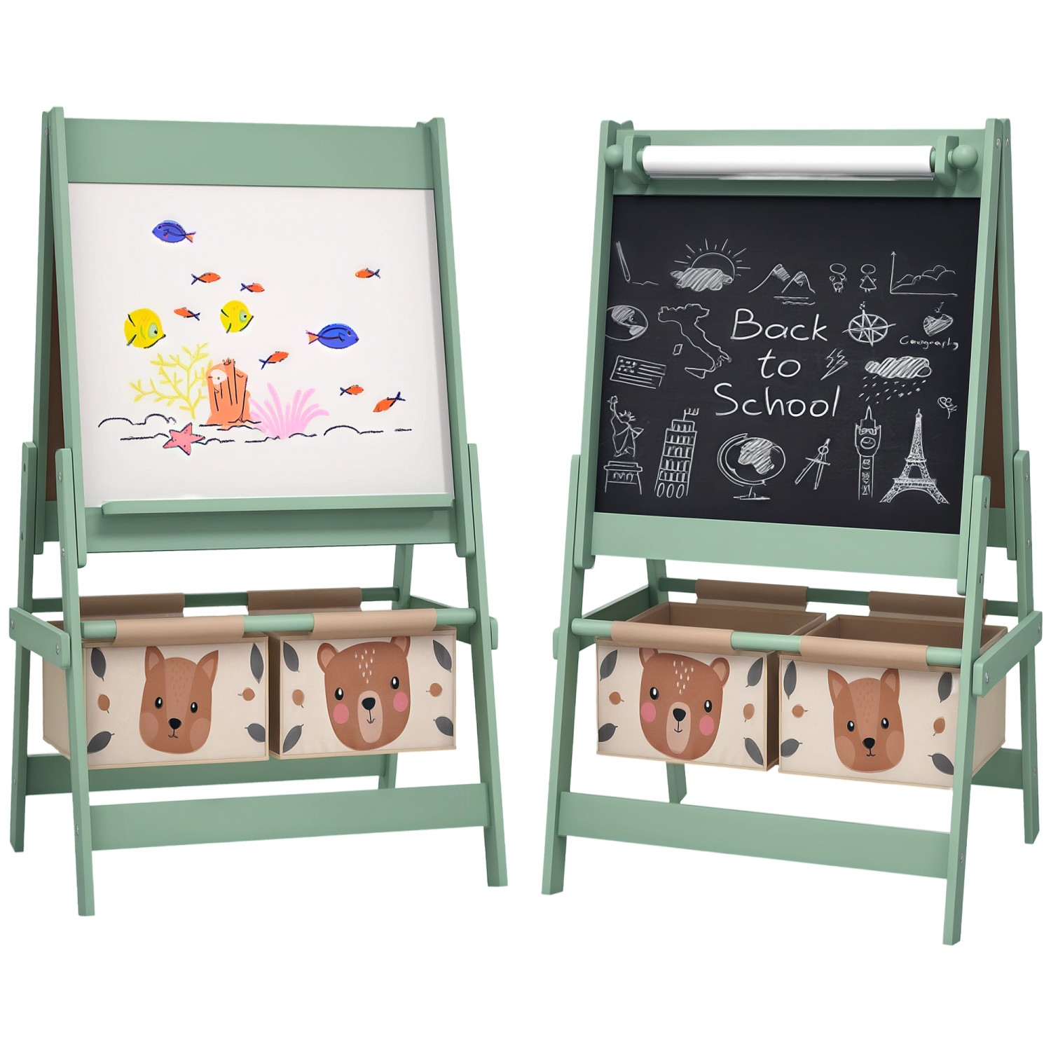 AIYAPLAY Kindertafel 3 in 1 Doppelseitige Whiteboard Kreidetafel Standtafel von AIYAPLAY