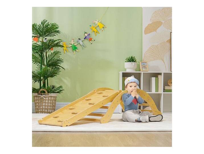 AIYAPLAY Klettergerüst 4 in 1 Set mit Rutsche, aus Holz, (Kletterspielzeug, 4-St., Kletterdreieck zum Rutschen und Klettern), für Kinder 1,5-4 Jahre, Indoor von AIYAPLAY
