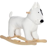 AIYAPLAY Schaukeltier Schaukelhunde mit Soundfunktion, Griffen, Weiß von AIYAPLAY