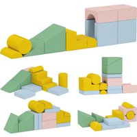 AIYAPLAY Schaumstoff Bausteine 12-tlg. Softbausteine Kinder Bausteinset mit Cord-Optik Klettern Großbausteine Schaumstoff-Kletterblöcke Bauklötze Bunt   Aosom von AIYAPLAY