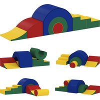 AIYAPLAY Schaumstoff Bausteine Kinder 5 tlg. Klettern Softbausteine Riesenbausteine Großbausteine Bauklötze Bausteinset Kunstleder Bunt   Aosom von AIYAPLAY