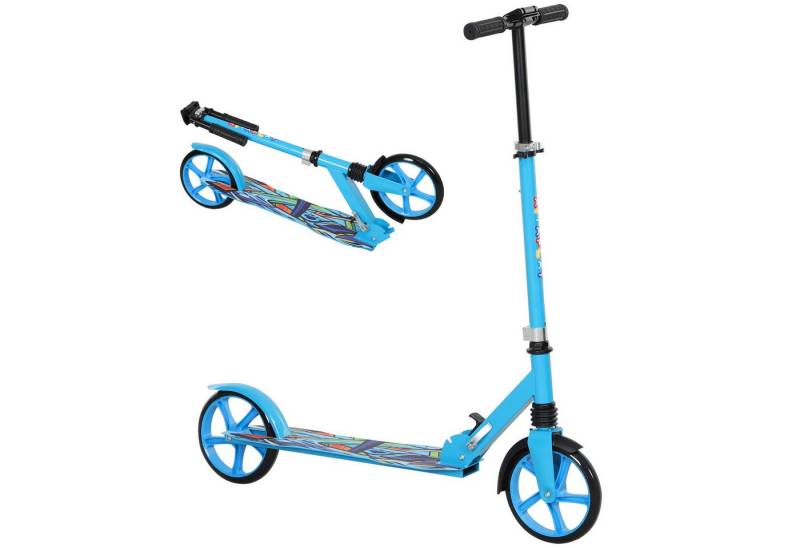 AIYAPLAY Scooter Kinderroller, faltbarer Tretroller mit verstellbarem Lenker, (Geschenk für 6–12-Jährige), Geschenk für 6–12-Jährige, blau von AIYAPLAY