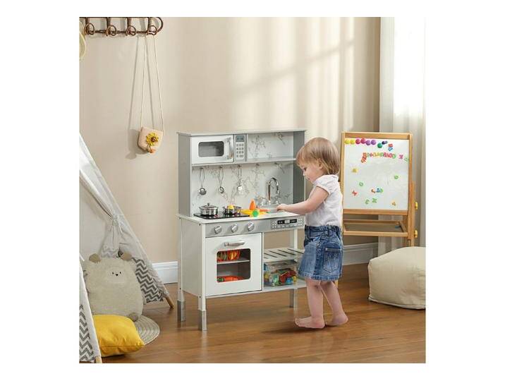 AIYAPLAY Spielküche Kinderküche mit Elektroherd, Mikrowelle, Spüle & Wasserhahn MDF, für 3-8 Jahre Kinder, Weiß, weiß AIYAPLAY Spielküche Kinderküche mit Elektroherd, Mikrowelle, Spüle & Wasserhahn MDF, für 3-8 Jahre Kinder, Weiß, weiß von AIYAPLAY