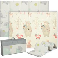 AIYAPLAY Spielmatte Faltbar Doppelseitige Krabbelmatte Baby wasserdicht rutschfest Spiel Matte Kindermatte mit Tiermotiv Spielteppich 146,5 x 195 x 1,5 cm Mehrfarbig   Aosom AIYAPLAY Spielmatte Faltbar Doppelseitige Krabbelmatte Baby wasserdicht rutschfest Spiel Matte Kindermatte mit Tiermotiv Spielteppich 146,5 x 195 x 1,5 cm Mehrfarbig   Aosom von AIYAPLAY