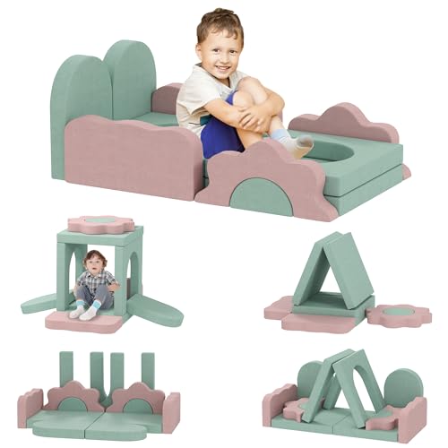 AIYAPLAY Spielsofa, Kindersofa aus Schaumstoff Bausteine 12 Stück Klettern Softbausteine mit Bällebad Bausteinset Großbausteine Schaumstoff-Kletterblöcke für Kinder mit Cordoptik Grün AIYAPLAY Spielsofa, Kindersofa aus Schaumstoff Bausteine 12 Stück Klettern Softbausteine mit Bällebad Bausteinset Großbausteine Schaumstoff-Kletterblöcke für Kinder mit Cordoptik Grün von AIYAPLAY