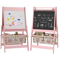 Kindertafel, 3 in 1 Kinder Staffelei, Doppelseitige Standtafel mit Papierrolle von AIYAPLAY