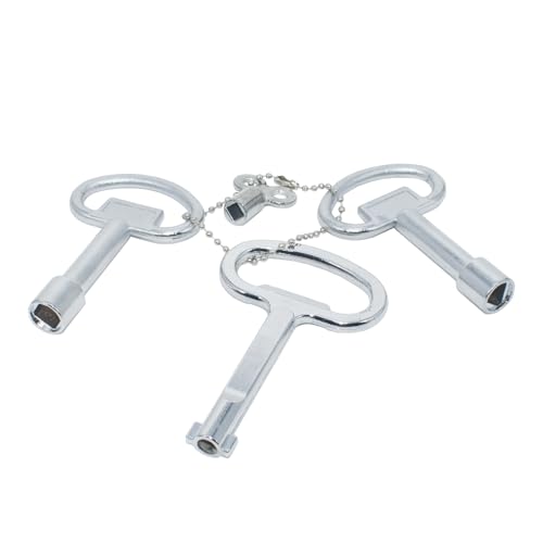 4-in-1 Schaltschrankschlüssel, Vierkantschlüssel, Dreikantschlüssel, Heizung Schlüssel, for valve keys for hatches, attic hatches, control cabinets, etc. (Silber) von AIYIBEN