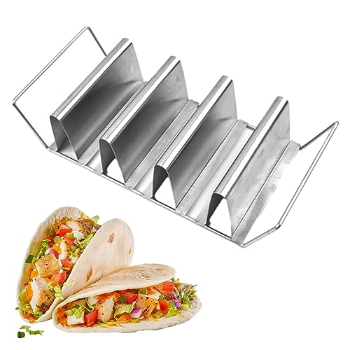 AIYING Taco-Tablett aus Edelstahl | Restaurant Tortilla-Tablett Wellenförmiger Taco-Halter - Frühlingsrollen-Lebensmittelregal, Küchenutensilien für Tortillas, Burritos, Hot Dogs, Sandwiches von AIYING