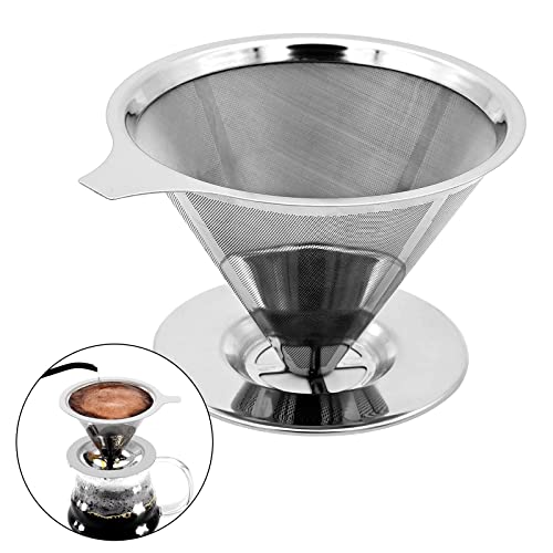 AIYONG Kaffeefilter, Pour Over Kaffeefilter aus Edelstahl, Papierloser Kaffeefilter Wiederverwendbar Kaffee Coffee Filter von Manuellem Kaffee, Dauerkaffeefilter aus Metall (1-2 Tassen) von AIYONG