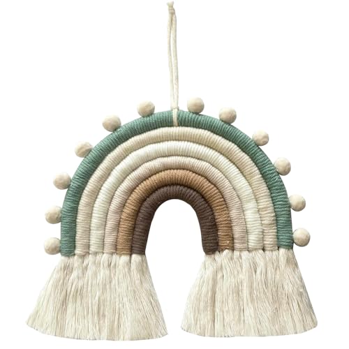 AIYONG Regenbogen Wandbehang Kinderzimmer Handgewebte Makramee Regenbogen Wanddeko mit Ball Boho für wanddeko kinderzimmer Deko babyzimmer deko AIYONG Regenbogen Wandbehang Kinderzimmer Handgewebte Makramee Regenbogen Wanddeko mit Ball Boho für wanddeko kinderzimmer Deko babyzimmer deko von AIYONG