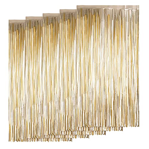 AIYONG 5 Stück Champagner Gold Lametta Vorhang, Metallische Folie Fransen Vorhang Funkeln Vorhängen Dekoration, für deko Geburtstag Abschlussfeier Hochzeitsfoto Hintergrund Disco Party(1m x 2m) AIYONG 5 Stück Champagner Gold Lametta Vorhang, Metallische Folie Fransen Vorhang Funkeln Vorhängen Dekoration, für deko Geburtstag Abschlussfeier Hochzeitsfoto Hintergrund Disco Party(1m x 2m) von AIYONG