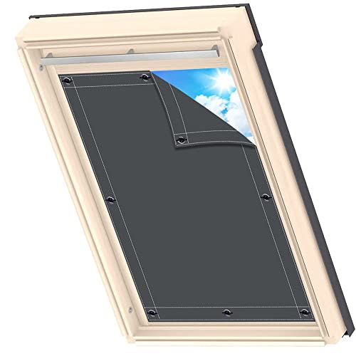 AIYOUVM Dachfenster Sonnenschutz Einfache Montage schnell und einfach, Sonnenschutz Dachfenster Dachfenster Rollo für Windows Velux Roto Solarschutz Wärmereduzierung 32x76cm von AIYOUVM