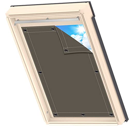 AIYOUVM Dachfenster verdunkelung ohne Bohren Einfache Montage schnell und einfach, Rollo ohne Bohren Thermo Verdunklungsrollo für Velux Oberlichter 96x120cm von AIYOUVM