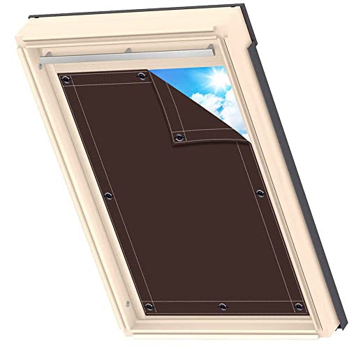 AIYOUVM Rollos für Fenster Einfache Montage schnell und einfach, Vorhang Hitzeschutz für Fenster für Velux Oberlichter 77x120cm von AIYOUVM
