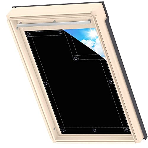 AIYOUVM Rollos zum Bohren Sehr weich und formbar, Thermo Sonnenschutz für Dachfenster Plissee Dachfenster Ohne Bohren für Windows Velux Roto Solarschutz Wärmereduzierung 76x98cm von AIYOUVM