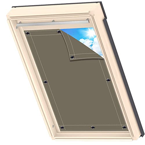 AIYOUVM Sonnenschutz Fenster Innen Mehrfach Farbe, Mehrere Größenoptionen, Rollo ohne Bohren Fenster Sonnenschutz Außen für Velux Oberlichter 38x60cm von AIYOUVM