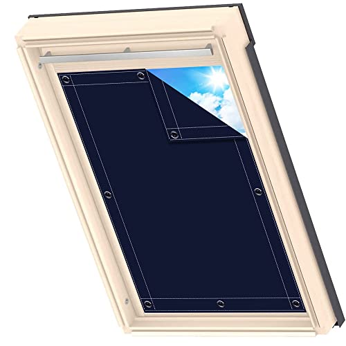 AIYOUVM Verdunkelung für Fenster Zimmer bleibt kühler, Dachfenster Thermo Sonnenschutz Thermo-Rollo für Velux Oberlichter 96x135cm von AIYOUVM