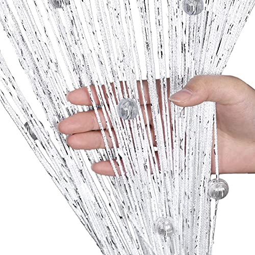 1PCS String Drop Curtain Dekorative Glitter String Room Partition String Vorhänge Teilertür Fenster Panel Bildschirm 90 X 200cm Kristallperlen String Quaste Perlen Vorhang Weiß Windows Home Decor… 1PCS String Drop Curtain Dekorative Glitter String Room Partition String Vorhänge Teilertür Fenster Panel Bildschirm 90 X 200cm Kristallperlen String Quaste Perlen Vorhang Weiß Windows Home Decor… von AIZESI