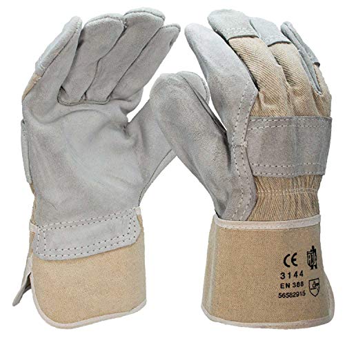 5, 10, 15, 20 Paar Arbeitshandschuhe Leder Herren Damen robuste Lederhandschuhe Montage Schutzhandschuhe EN 388 Handschuhe Gartenhandschuhe Montagehandschuhe Rindkernspaltleder Gr. 10 (10) von AJA JUNGFLEISCH seit 1919