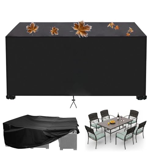 AJALGZ Abdeckhaube Gartenmöbel Schutzhülle Wasserdicht Abdeckung für Gartenmöbel 150x130x80cm/LxWxH Winddicht Winterfest Schwarz 420D Oxford Gewebe Abdeckung für Gartenmöbel mit Kordelzug von AJALGZ